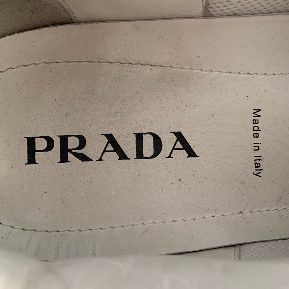 Prada Size 11 White Grey Color Block Perforated L… - image 7